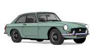 MG B GT BERMUDA BLUE